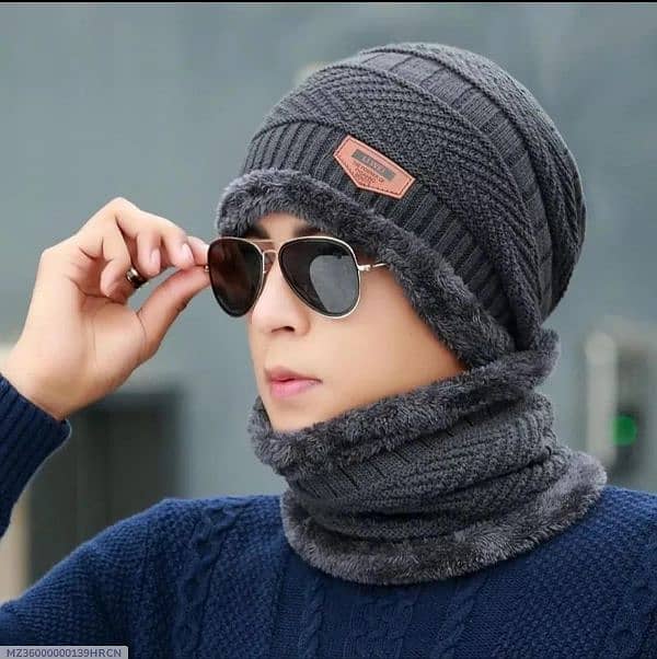 Wool Cap with Neck Warmer 1