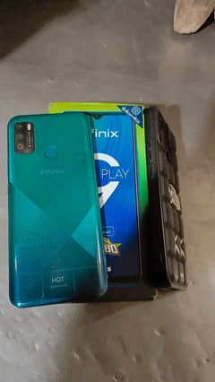 infinix hot 9 play official  with box and charger 4gb ram 64gb memory