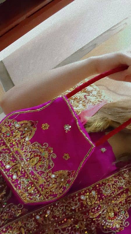 beautiful pink and red colour lehnga 1