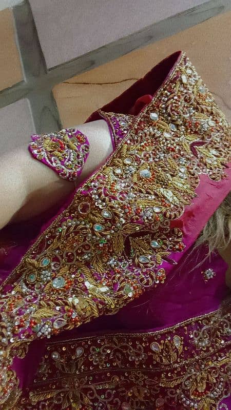 beautiful pink and red colour lehnga 2