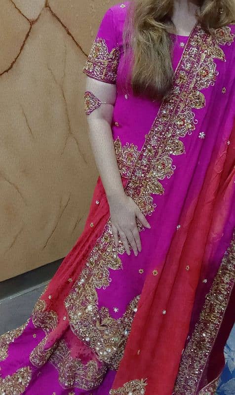 beautiful pink and red colour lehnga 4