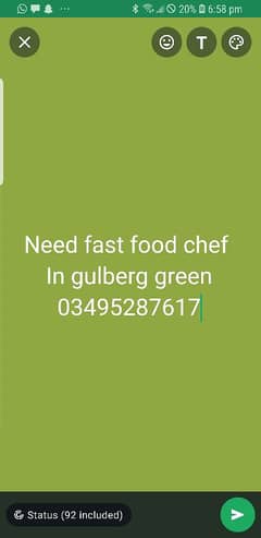 fast food chef required