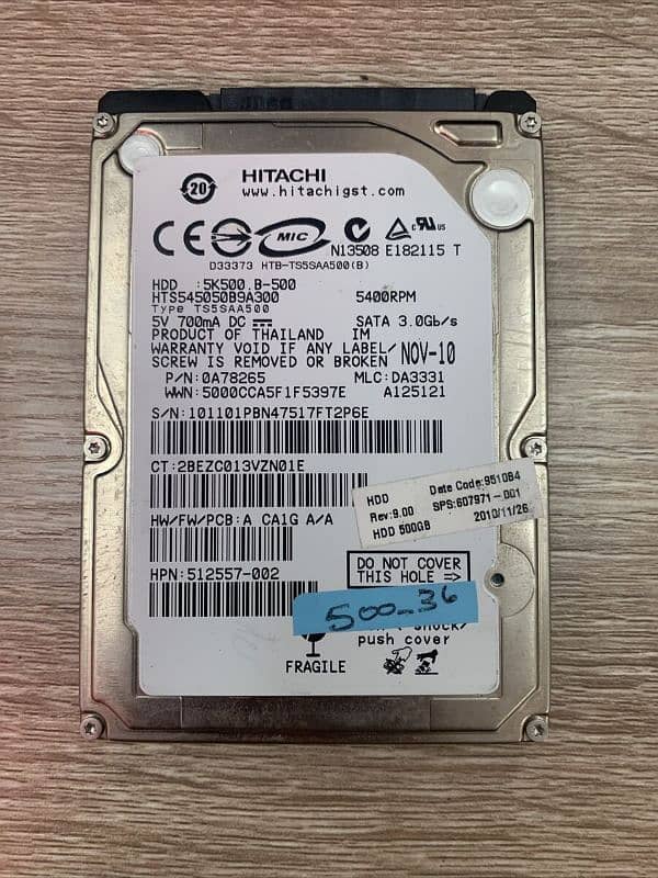 Laptop Hard disk 500gb 0