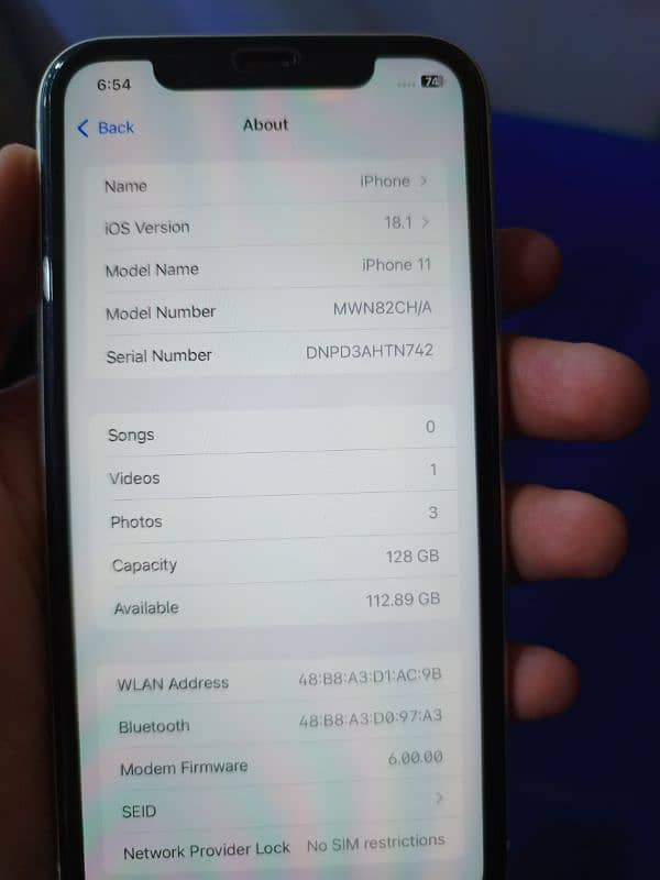 iphone 11 128GB factory unlock 89health 5