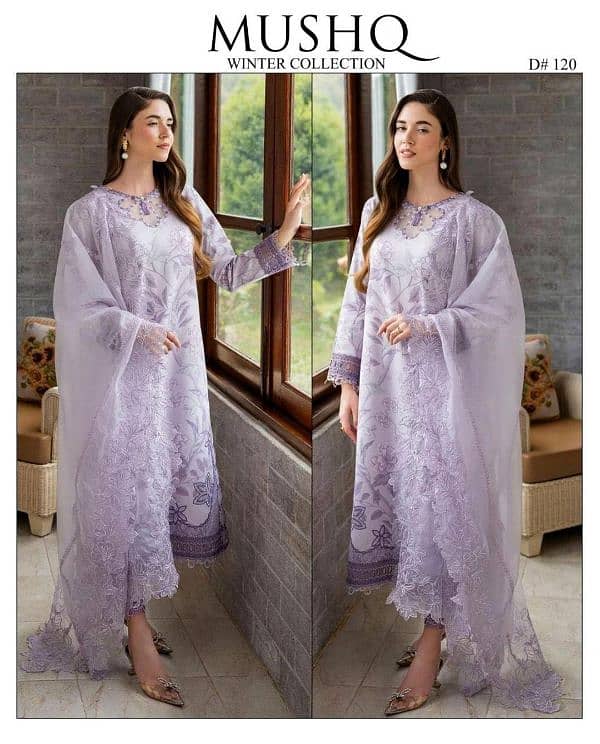 3 pcs unstitched karandi Digital print suit 0