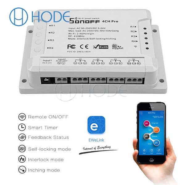 SONOFF 4CH 4 Channel solar Ewelink 10A 2200W 2.4Ghz Smart Hom 5