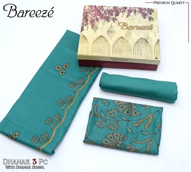 BAREEZE DHANAK EMB COLLECTION 3pc Suits 12