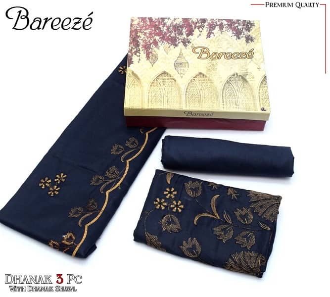 BAREEZE DHANAK EMB COLLECTION 3pc Suits 13