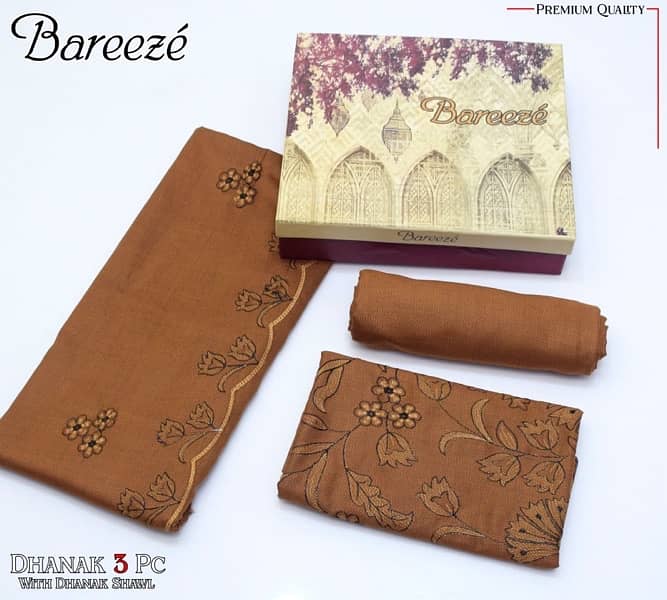 BAREEZE DHANAK EMB COLLECTION 3pc Suits 14