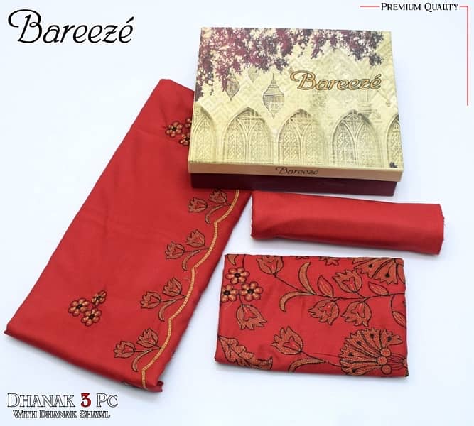 BAREEZE DHANAK EMB COLLECTION 3pc Suits 15