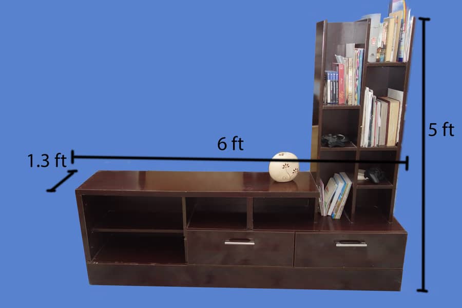 TV Stand / Book Shelf / Solid Slide in Drawers - Decorate Items 1