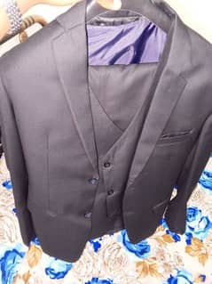 3 piece black formal suit for mens