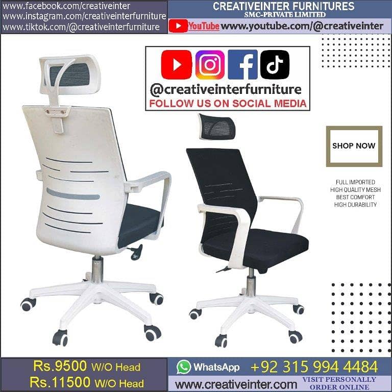 Office Chair Executive Table Study Computer Workstation CEO Desk 3