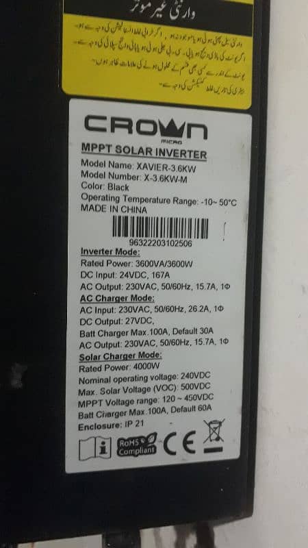 crown 3.6kw dual output RS. 90000 3