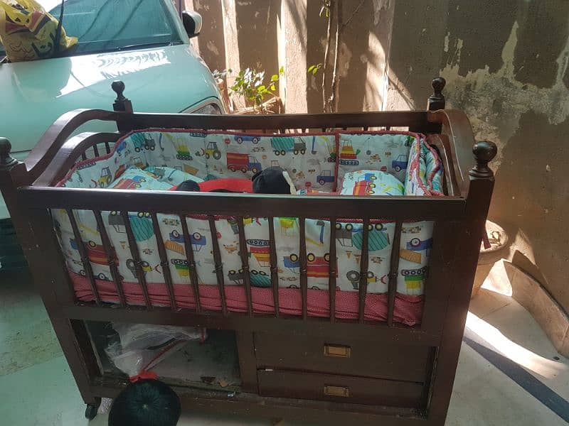 Wodden Baby Cot With Baby Boy Set & With New Matters 2