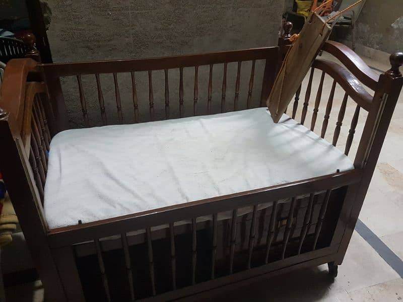 Wodden Baby Cot With Baby Boy Set & With New Matters 5