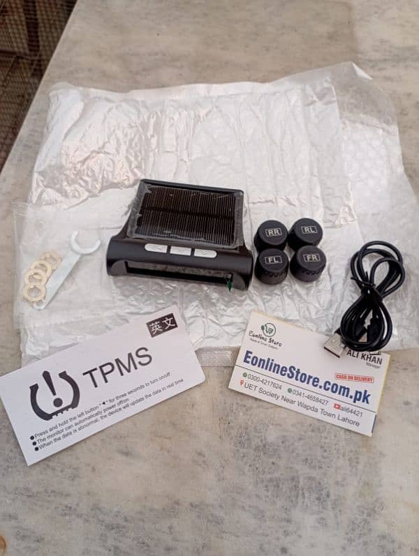 Car Tyre Pressure Monitoring System Solar Power Digital TPMS Displ 5