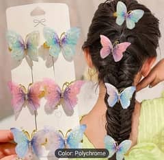 Sparkling Rhinestones Butterfly Hair Clips set