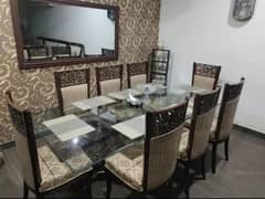 wooden Dining table with Eight chairs