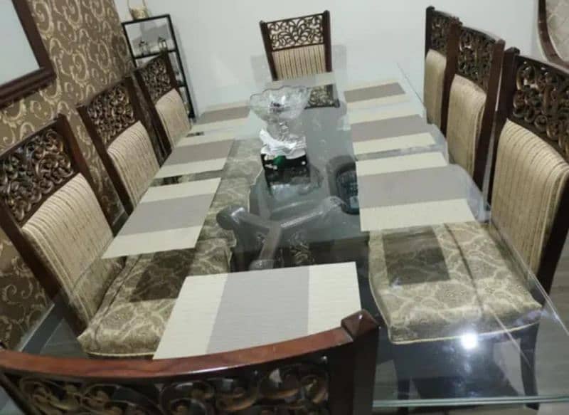 wooden Dining table with Eight chairs 5