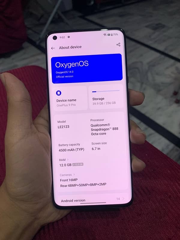 oneplus 9pro waterpack 24/256 pta approved 5