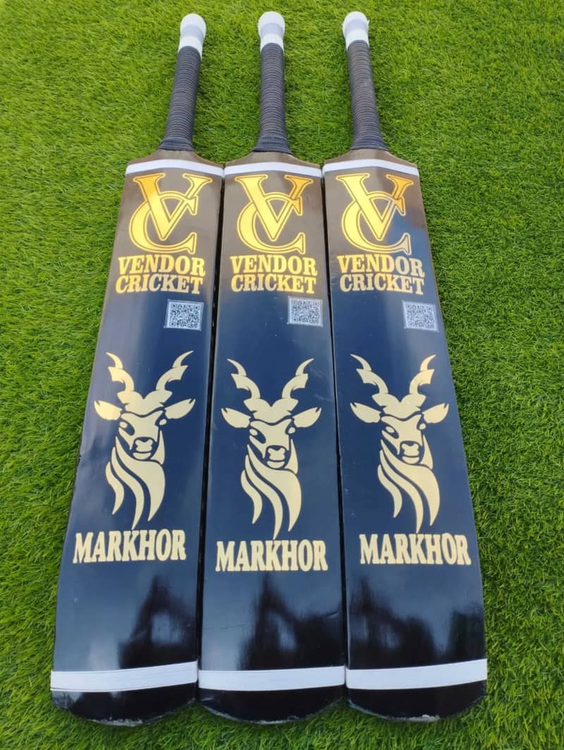 Original Markhor Tape Ball Cricket Bat - High Quality Long Sixer Bat 1