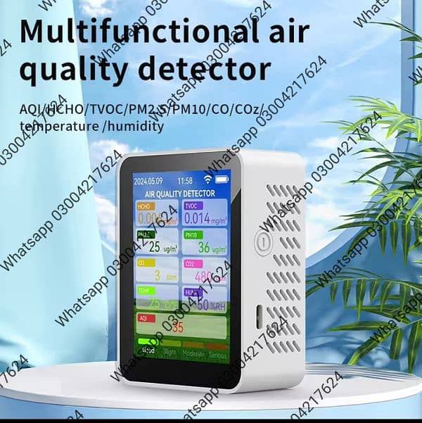 AQI Monitor for home outdoor SMOG HCHO TVOC Air Quality Tester 6