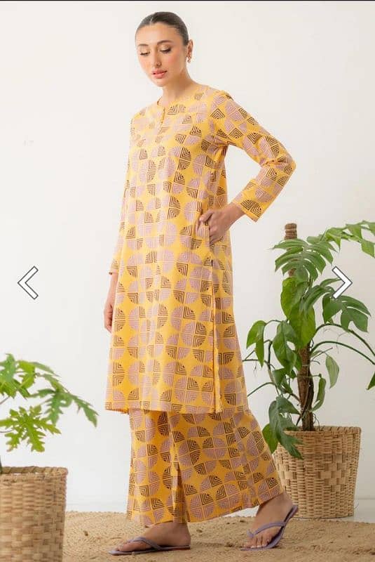 2 pc yellow stitched dress 1