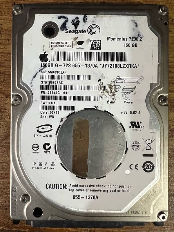 HDD 160GB | 100% Health | WhatsApp : 03240016436 0