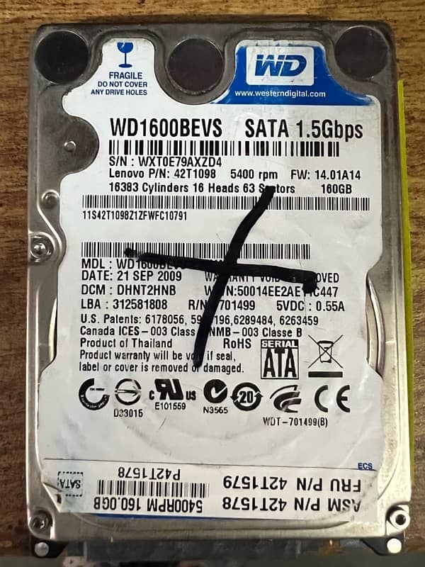 HDD 160GB | 100% Health | WhatsApp : 03240016436 2