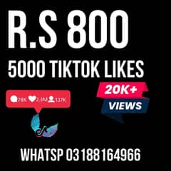 Tik Tok 5000 Likes + 20000 views