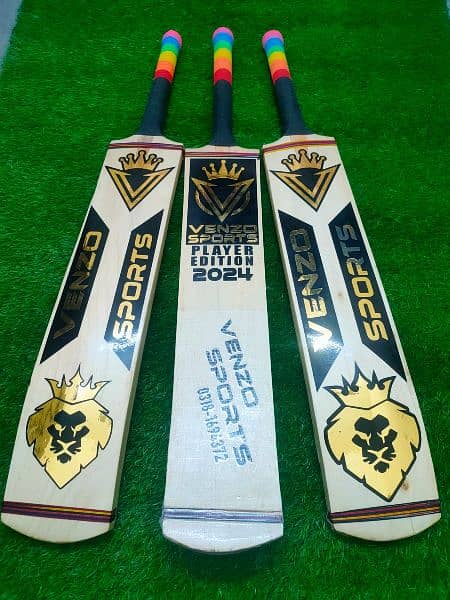 Original Venzo Tape Ball Cricket Bat 5 inches Width Full Cane Handle 0