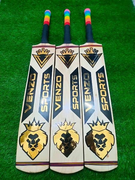 Original Venzo Tape Ball Cricket Bat 5 inches Width Full Cane Handle 2