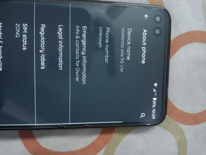 Motorola one 5g 4gb 128gb PTA approve single sim 9