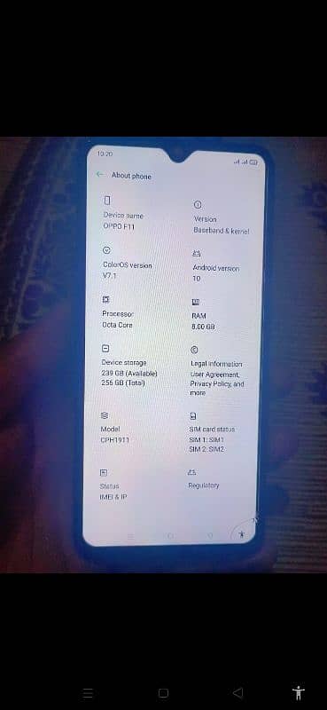 oppo f11 rem8 rom256 sirf mob ha 03261120540 4