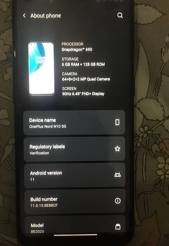 One plus Nord N10 5g (pta ) final price 0