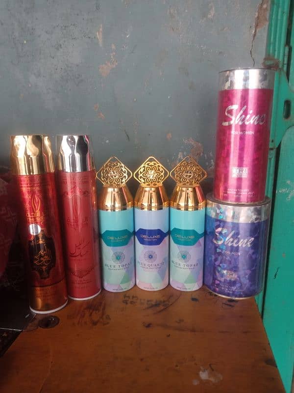 perfume body spray and hair baresh 1