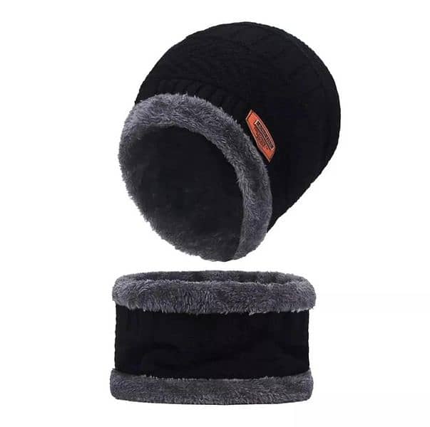 2 pec wool Textured Beanie's 1