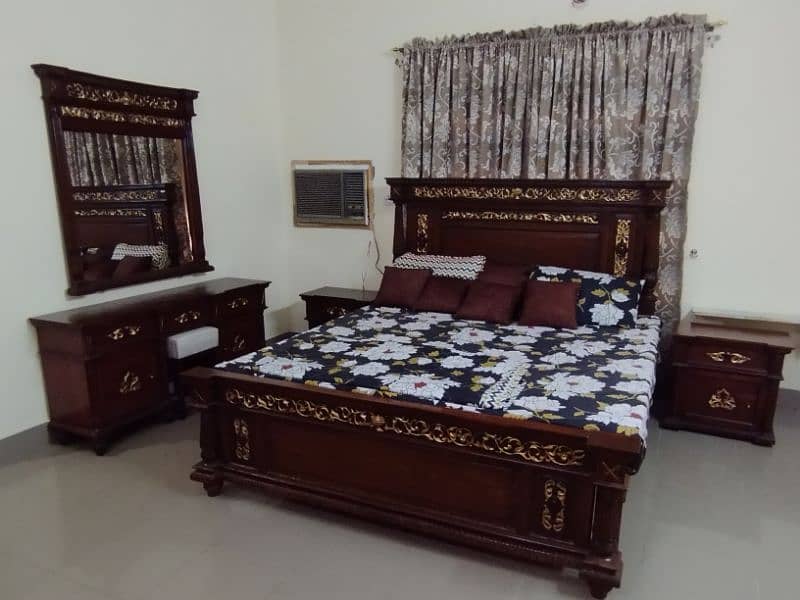 Chinioti, Sheesham Wood, Bed Set, King Size Bed, Complete Set, 4