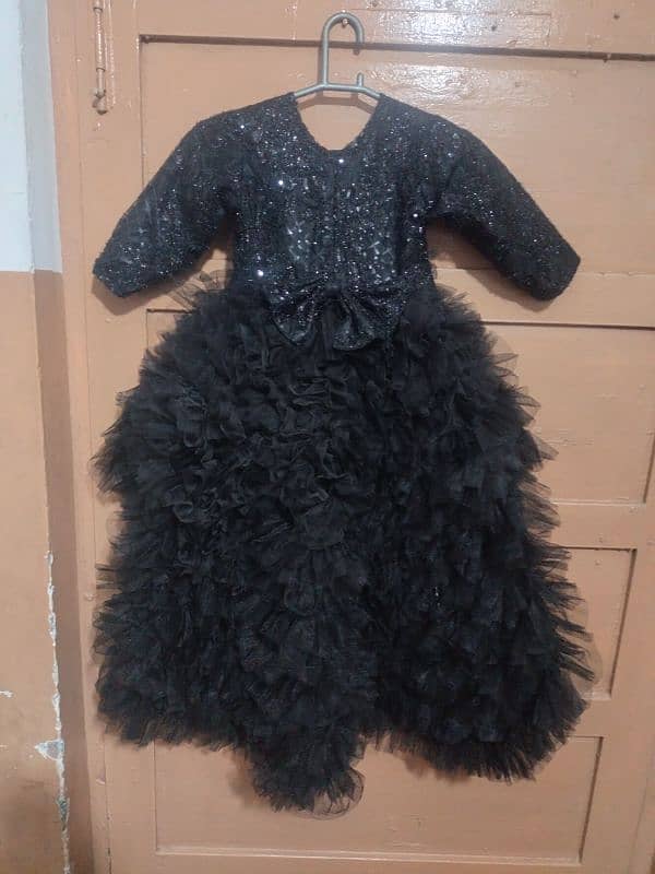 Black Elegant long tail frock 1