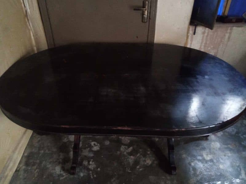 dining table and chairs 10 by 10 condition achi quality ka wood 5