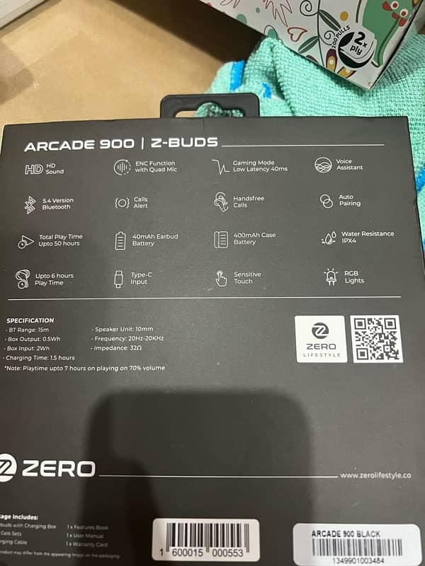 zero lifestyle arcade 900 gaming earbuds 7