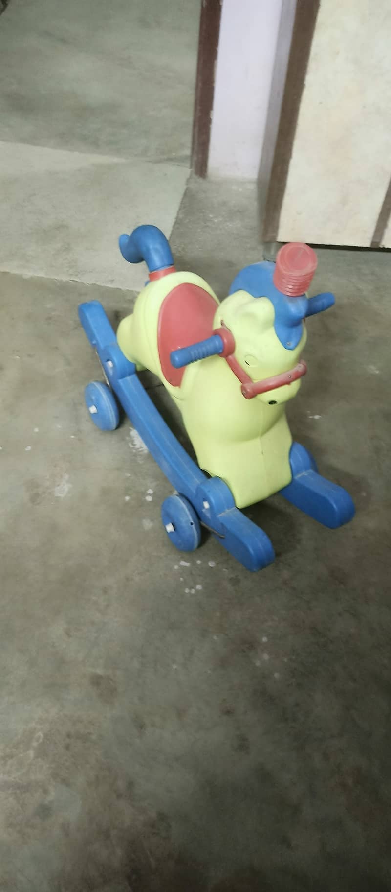 tricycle & ghora &auto car And slide and table chair & baby swing 3