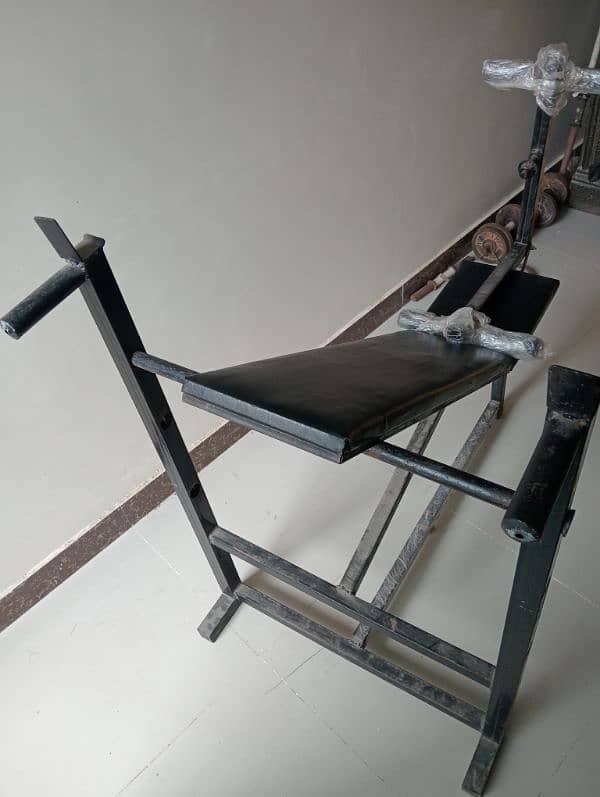 Multipurpose Bench + Weight Plates + Rod 2