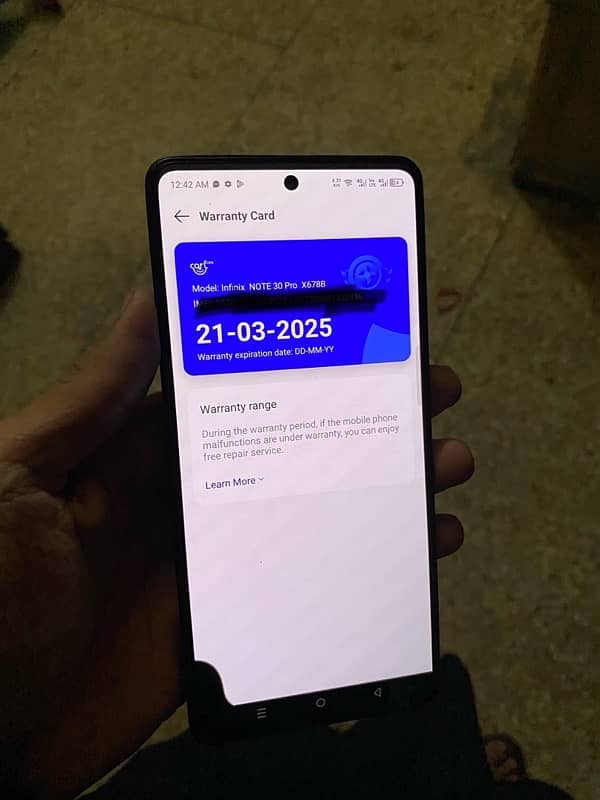 infinix Note30Pro 8+8/256GB 5 Months Wrantty Remaining with Box charg 1