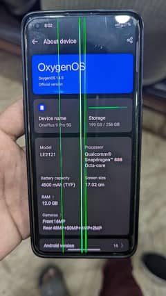 Oneplus 9 pro global dual with 4 green lines