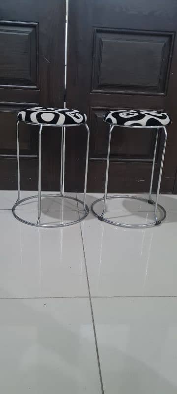 pair of stools made of steel up for sale 1