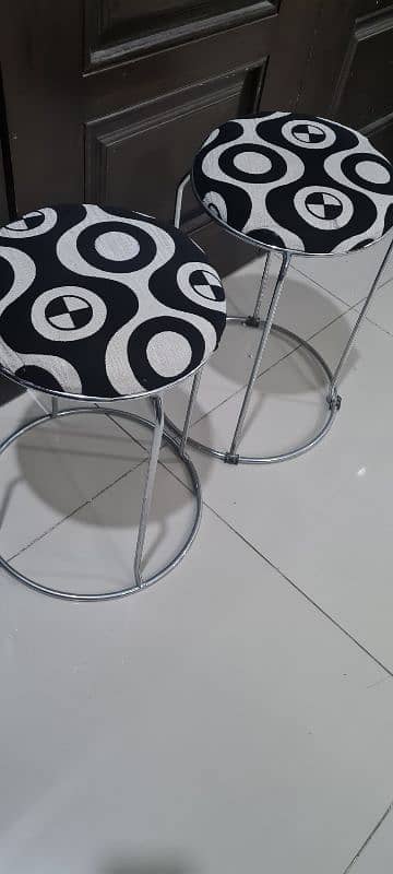 pair of stools made of steel up for sale 2