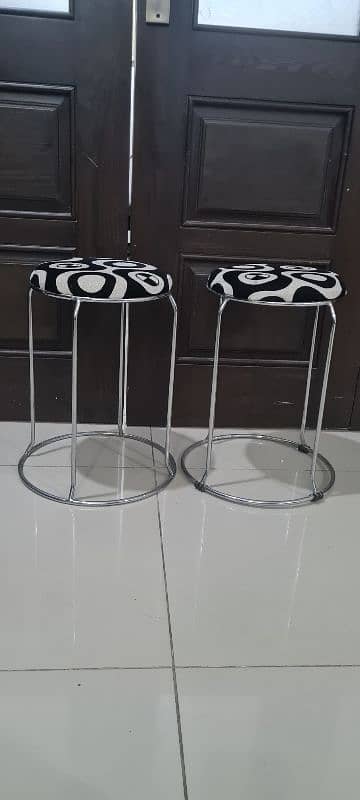 pair of stools made of steel up for sale 3