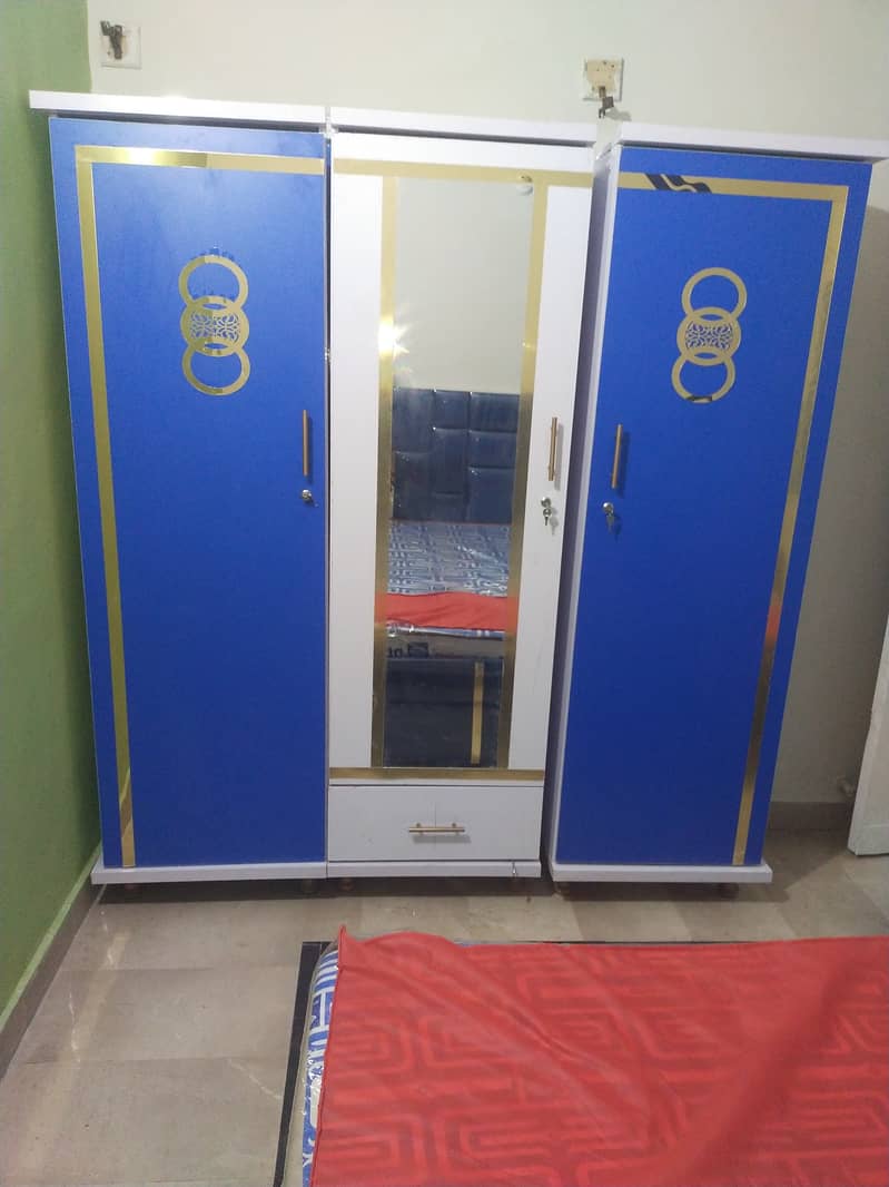 Bed with side table and cupboard with mattress 4